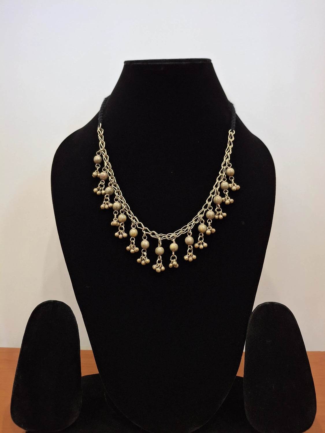 German Silver Ghunghroo Choker – Handcrafted Ethnic Necklace with Dangling Charms