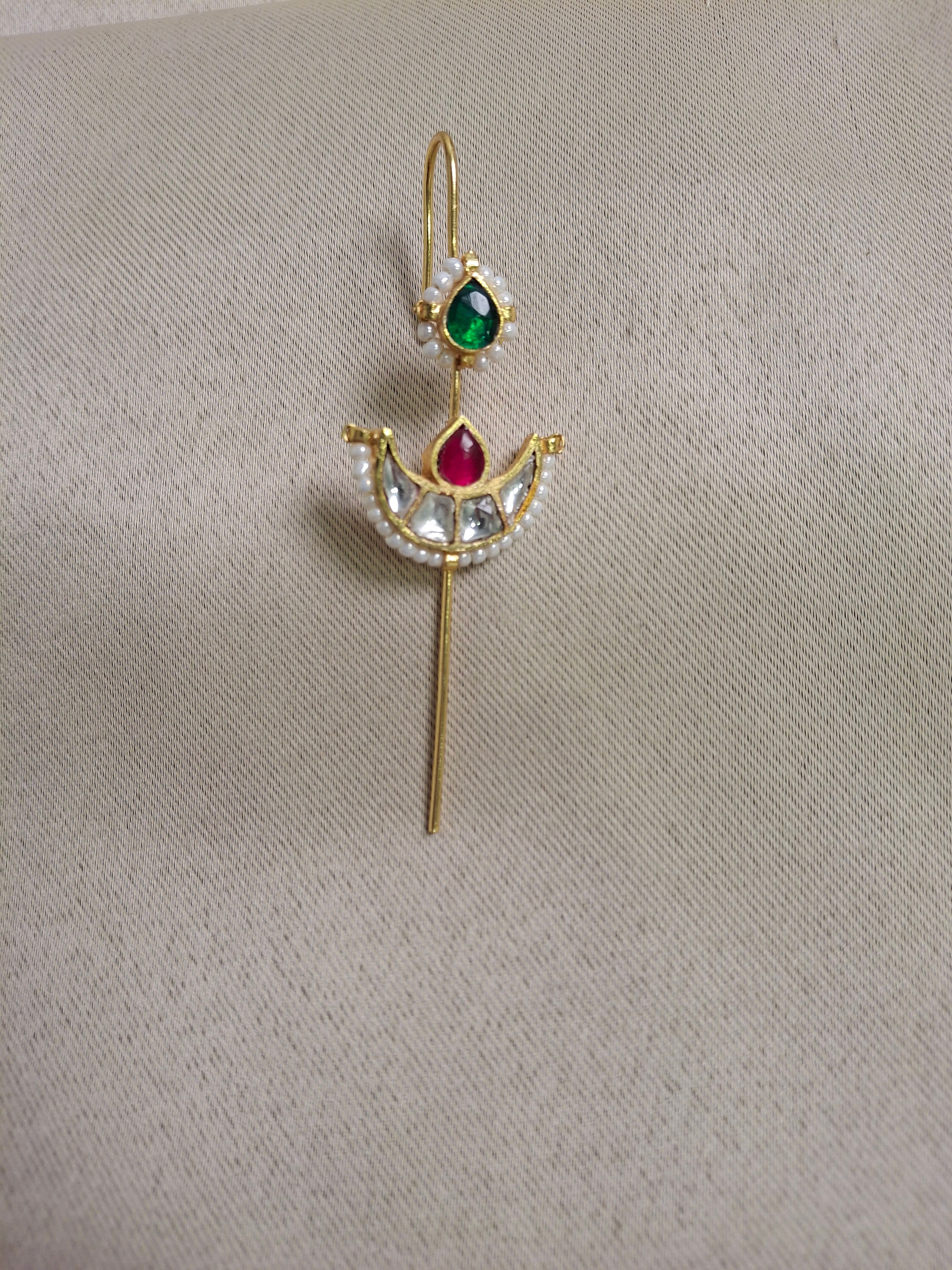 Traditional Long Earcuffs  with pearl detailing