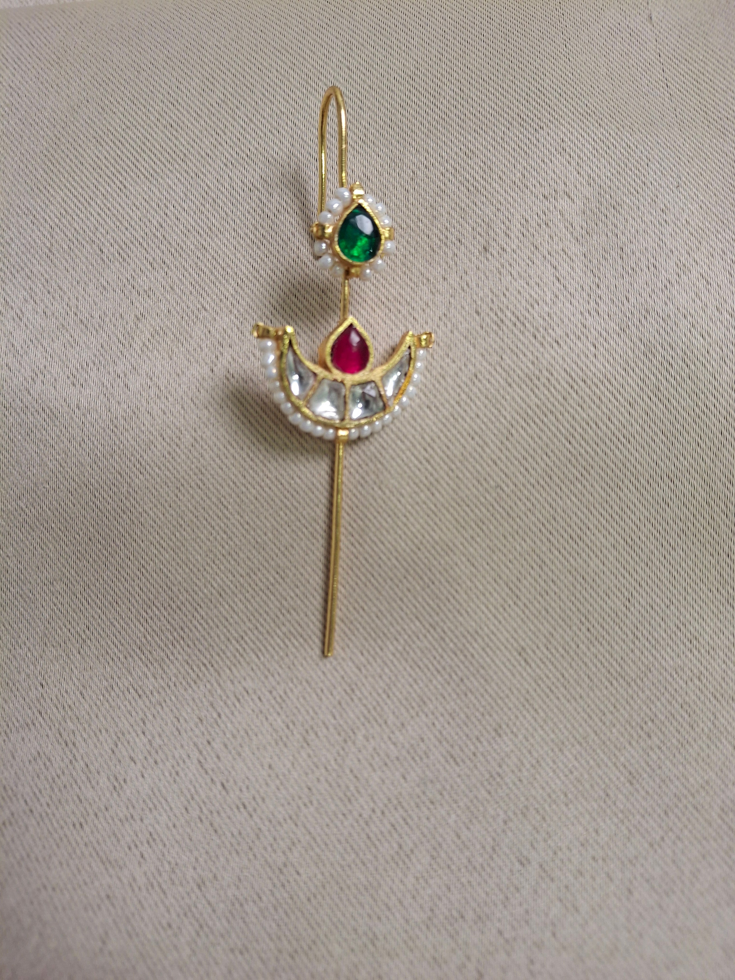 Traditional Long Earcuffs  with pearl detailing