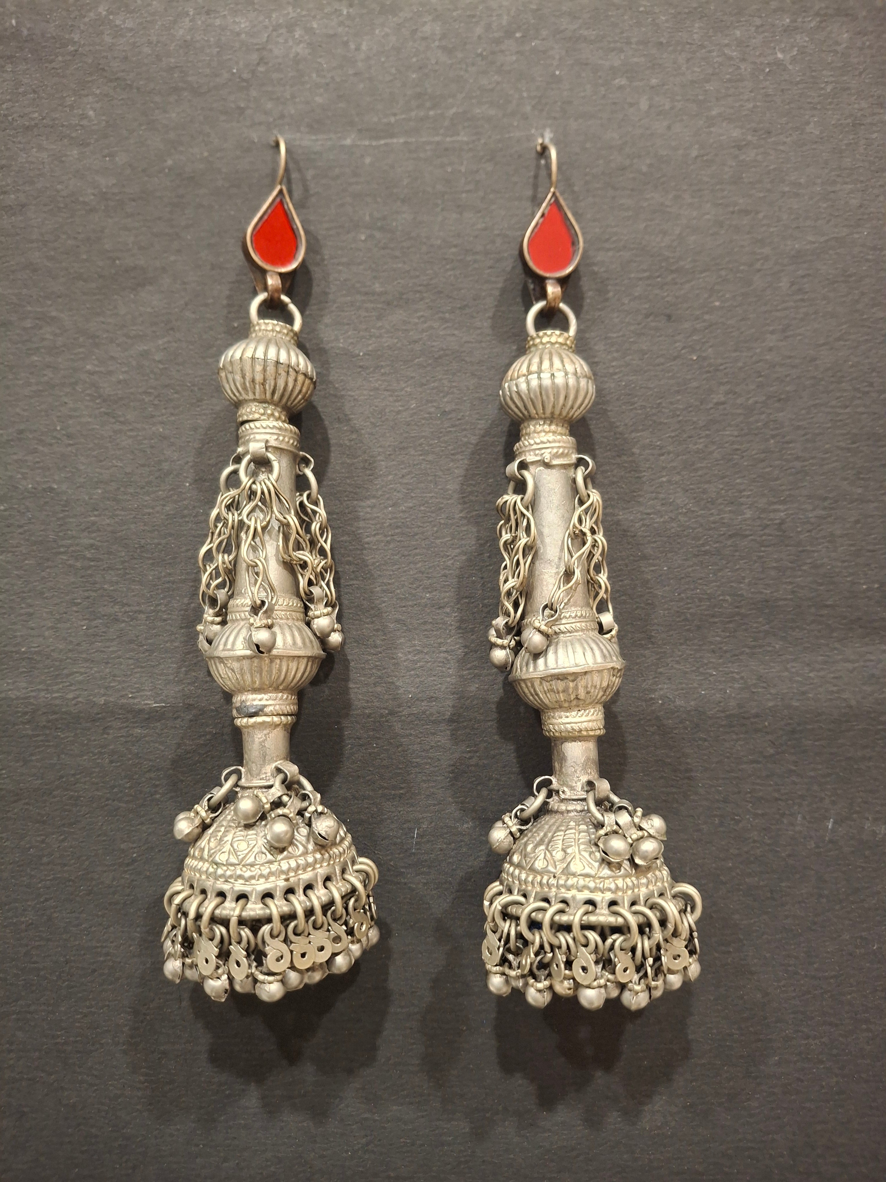 Vintage Regal Drop Earrings with Chain Detailing