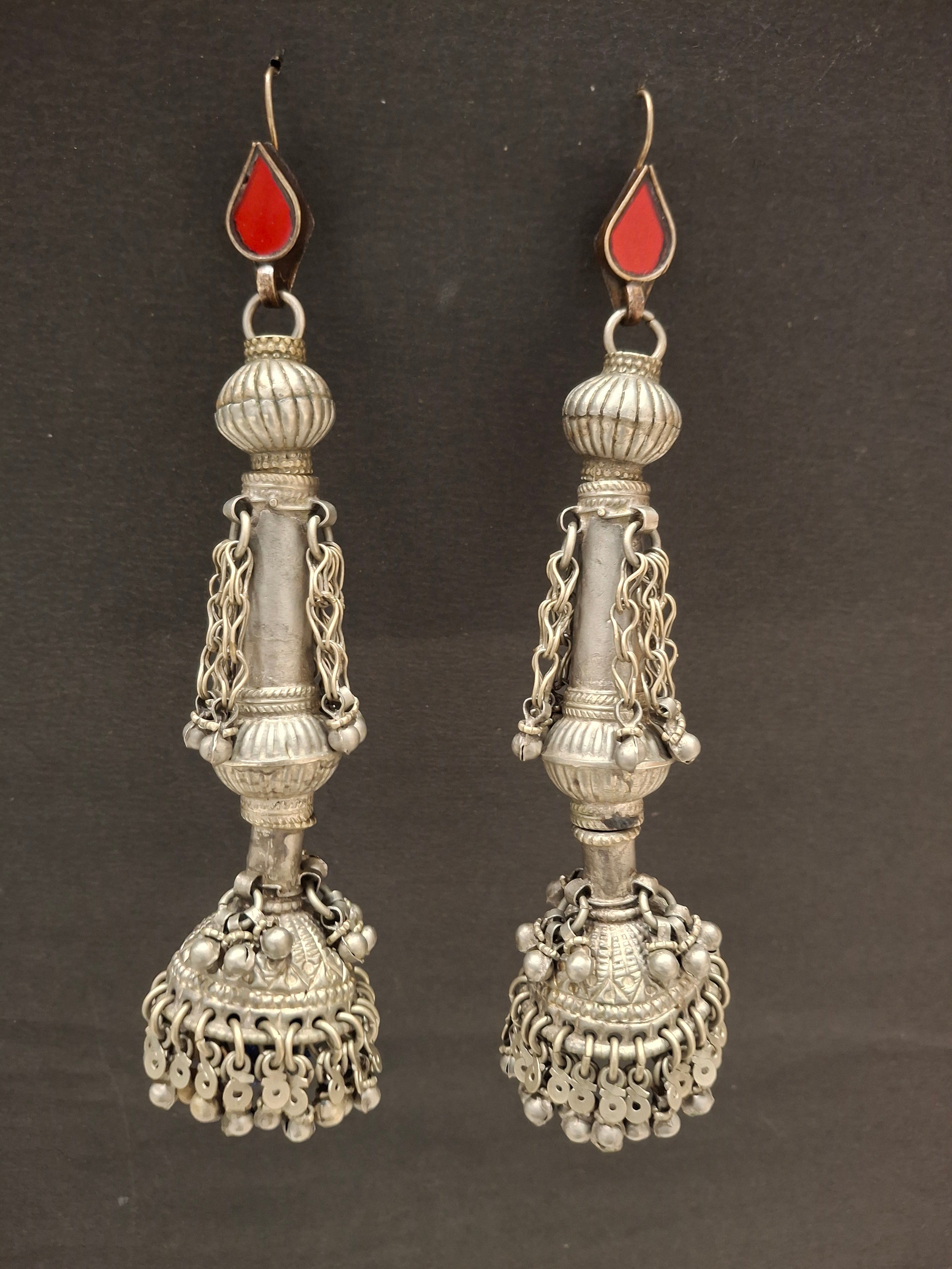 Vintage Regal Drop Earrings with Chain Detailing