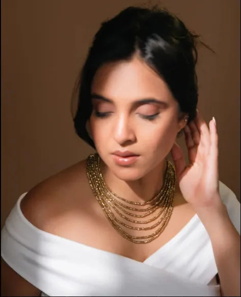 Ruhi & Sehr Combo of 4- 7 Layer Ruhi necklace, Sehr choker, Sehr Bracelet & Sehr Studs