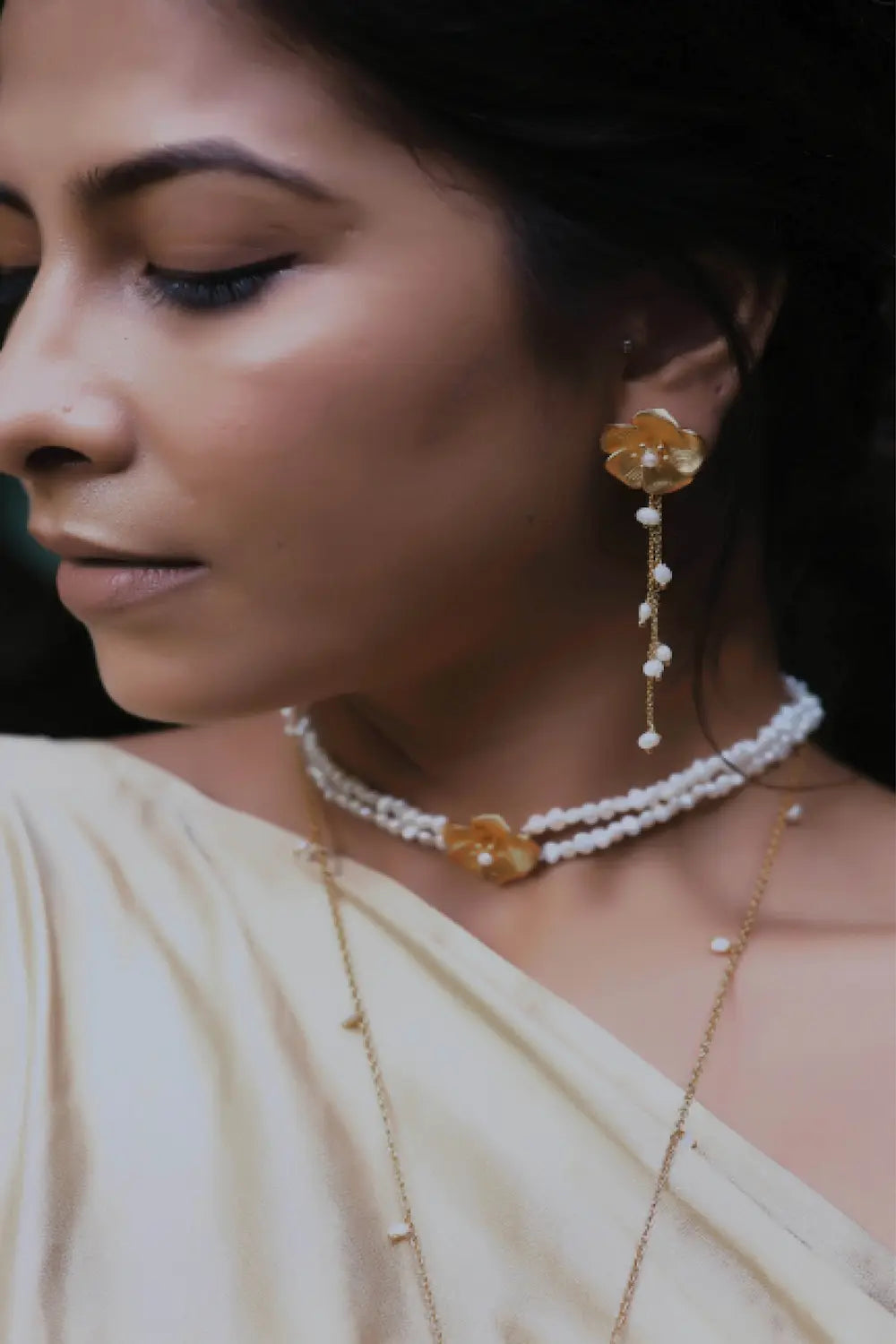 Detachable Floral Mogra Earrings