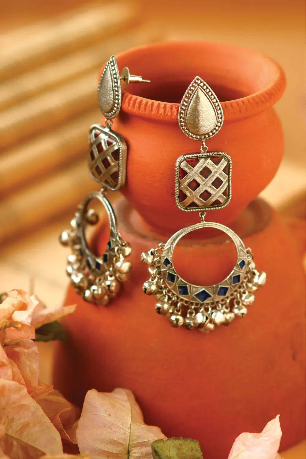 Noor Haar & Chaand Combo of 5 – Choker, 2 Rings & Choice of Earrings