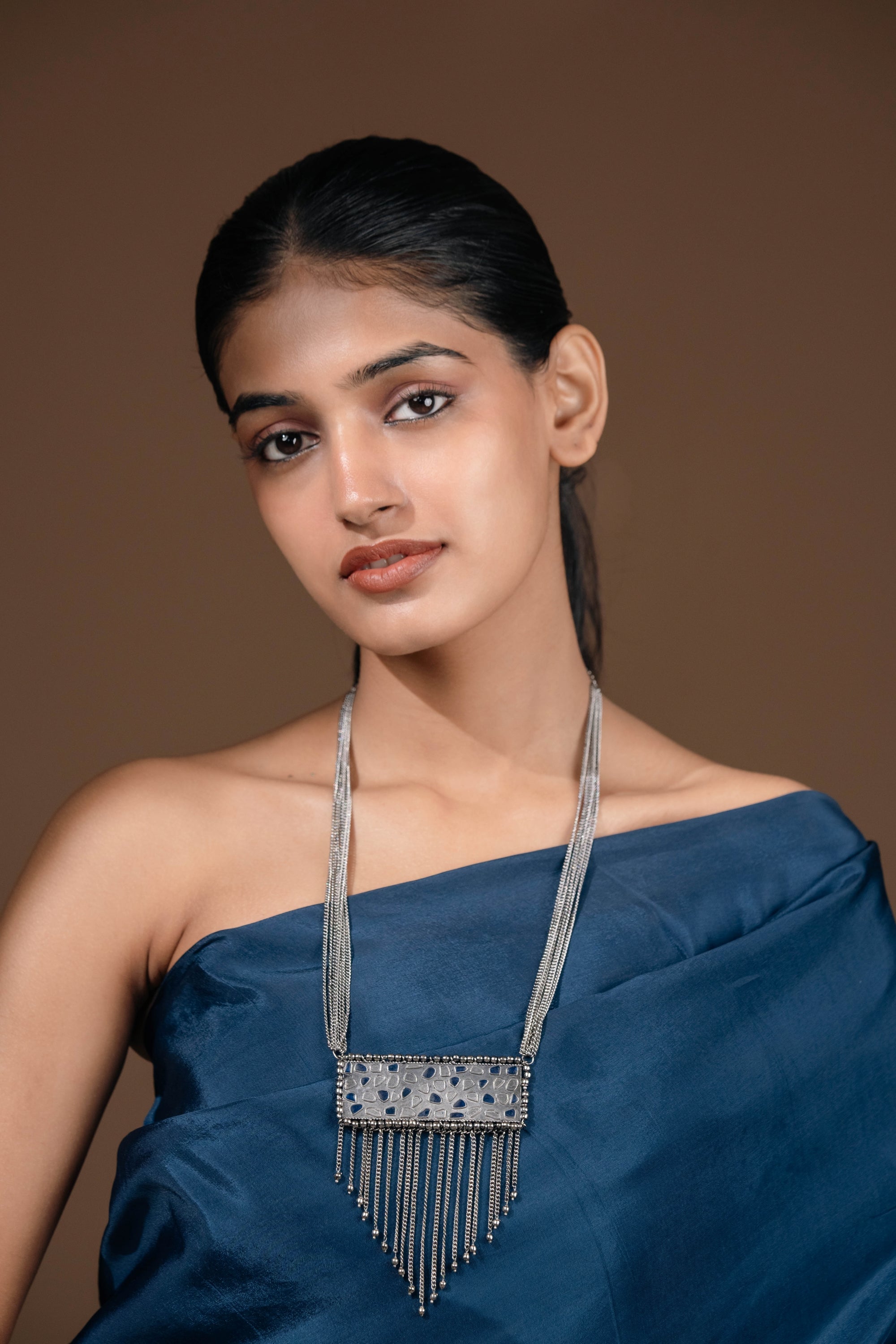 Raas Long Necklace Set – Handcrafted Long Necklace & Raas Stud Earrings