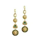 Sehr Danglers: Exquisite Gold and Green Earrings Online