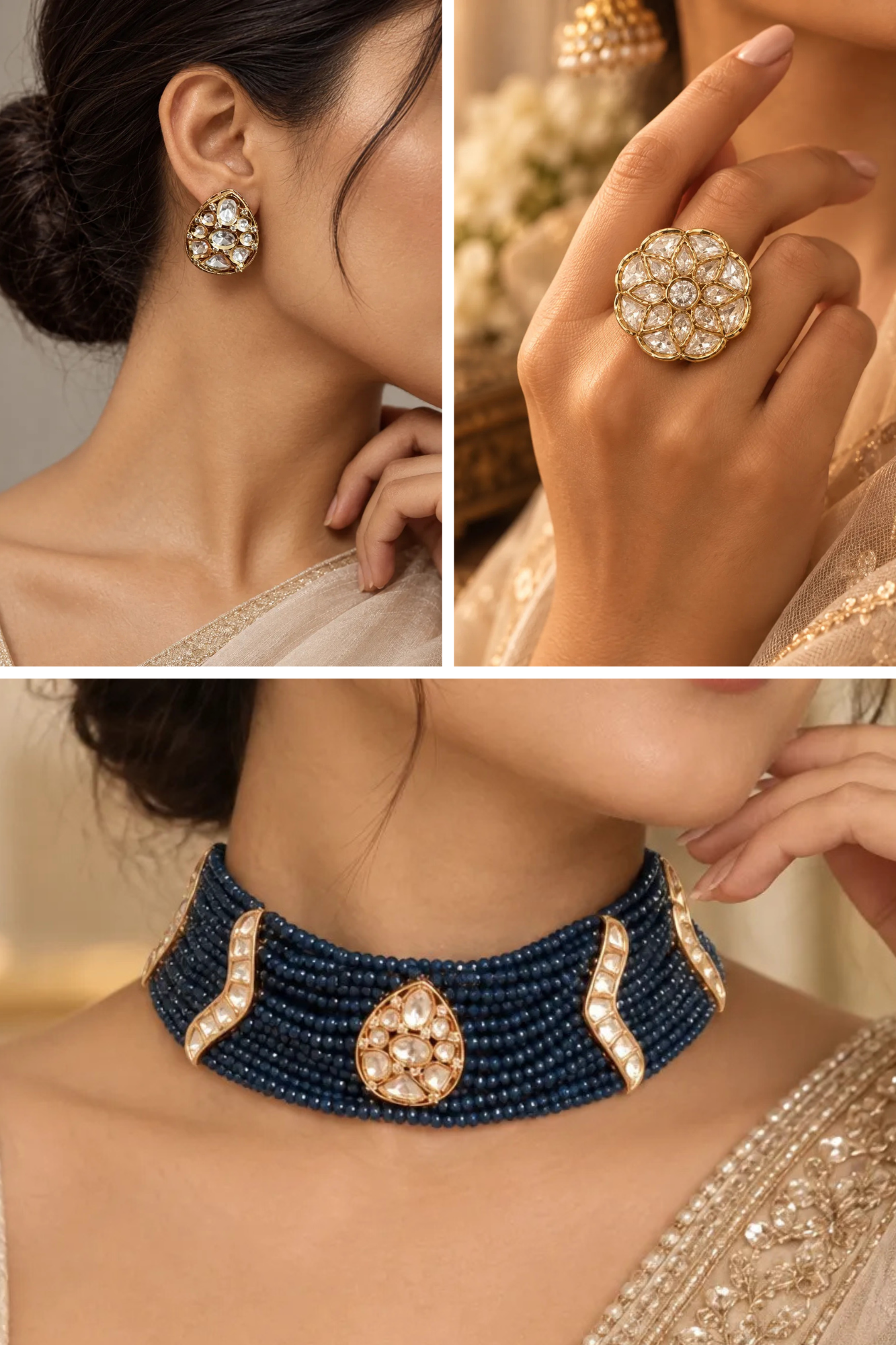 Midnight Tide Combo of 3 – Necklace, Studs & Your Choice