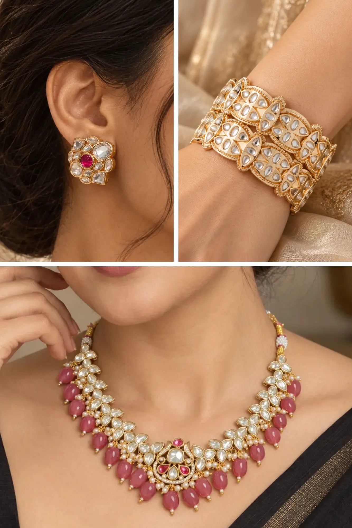 Gulnaar Combo of 3 – Choker, Studs & Your Choice