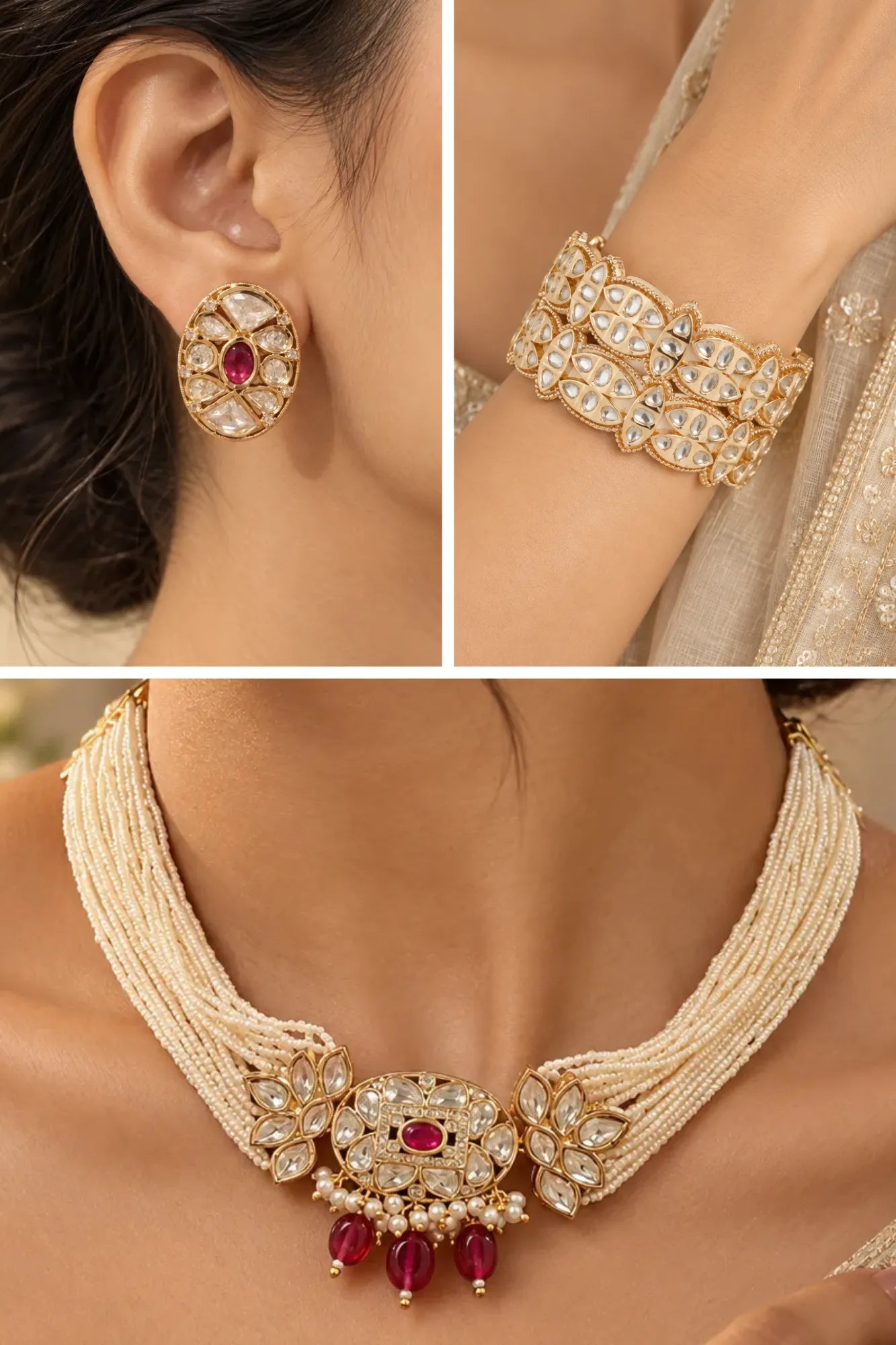 Noor Mahal Combo of 3 – Choker, Studs & Your Choice