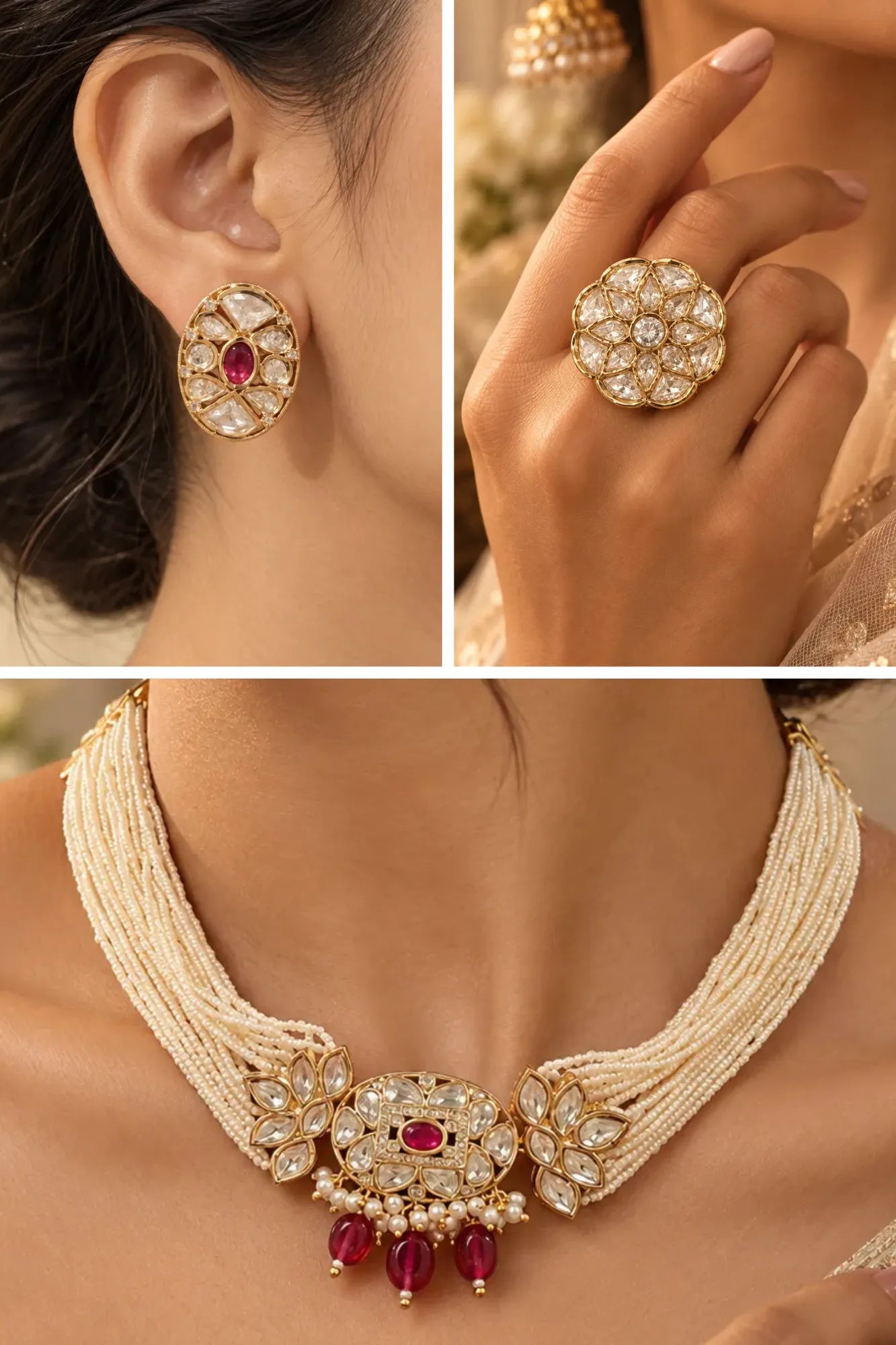 Noor Mahal Combo of 3 – Choker, Studs & Your Choice