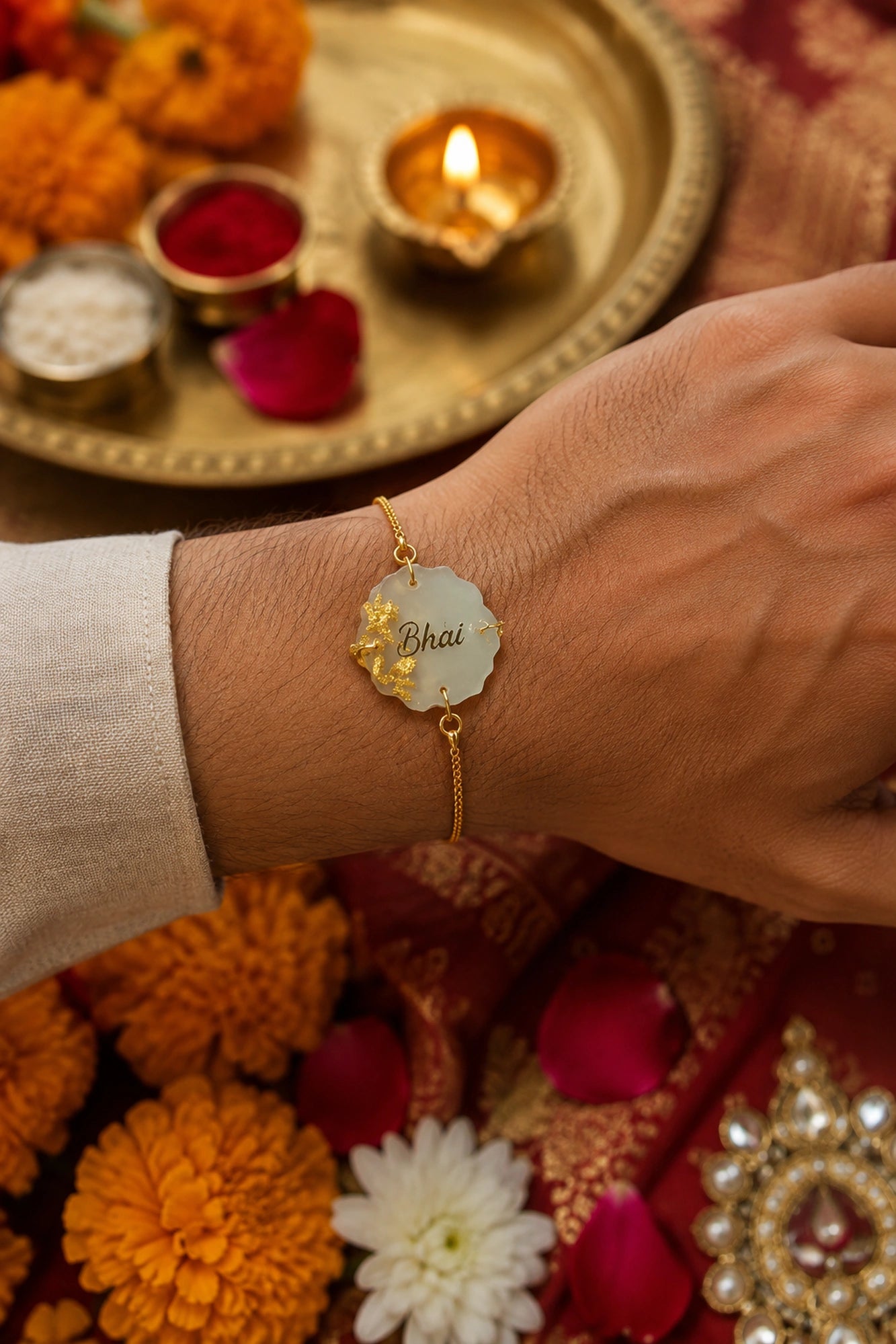 Dori, Dua & Mithaas- Rakhi Hamper of 4