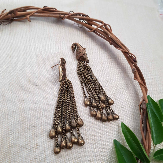 Dangling Peacock Earrings