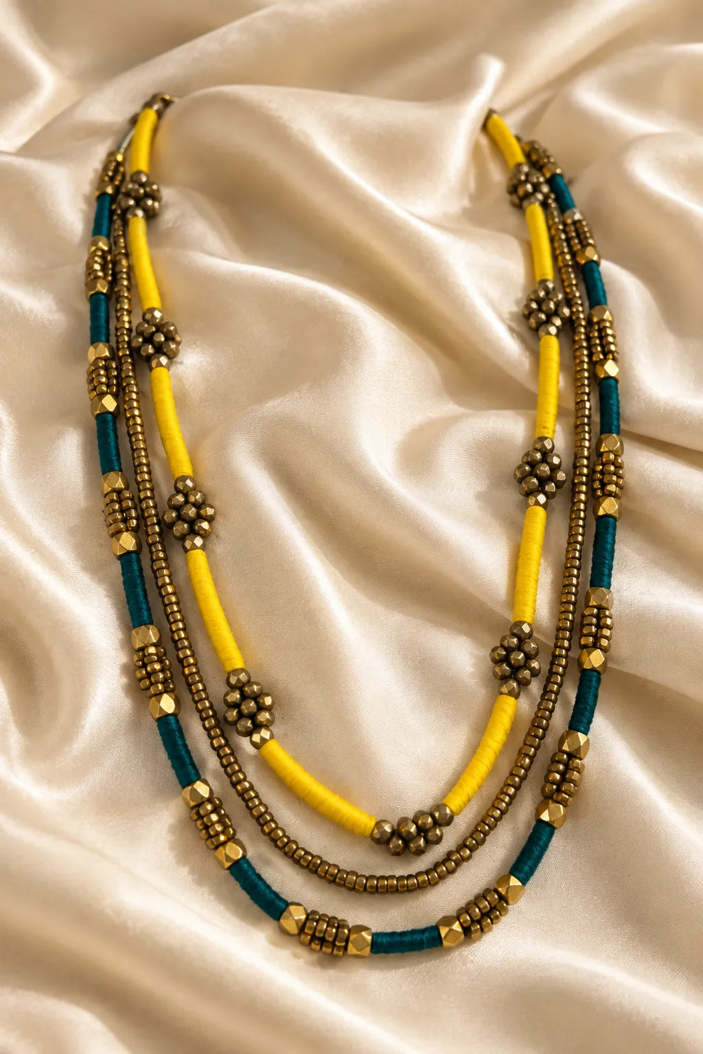 Trisutra Dokra Beaded Long Necklace