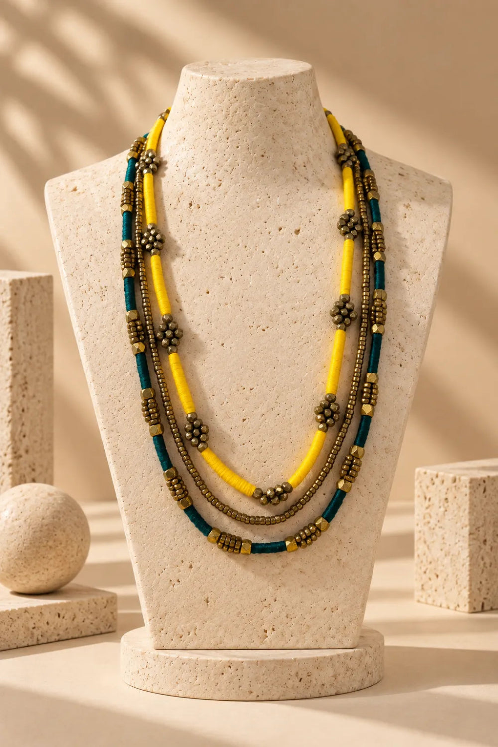Trisutra Dokra Beaded Long Necklace