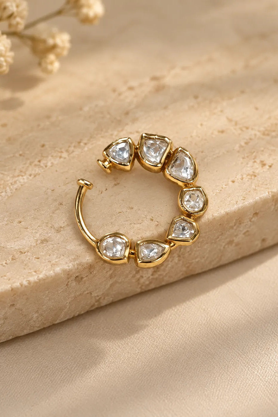 Noorva Polki Non-Pierced Nose Ring