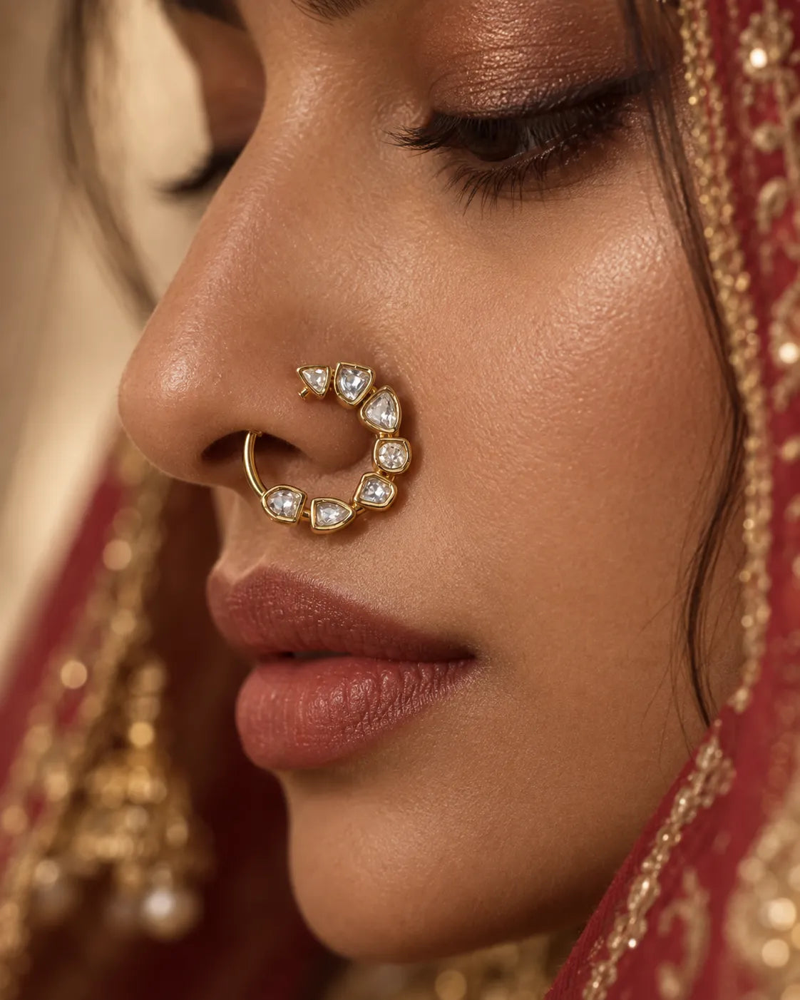 Noorva Polki Non-Pierced Nose Ring