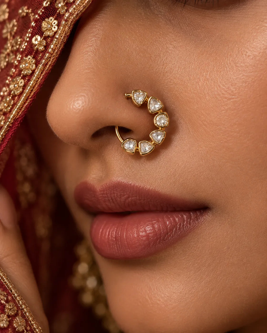 Noorva Polki Non-Pierced Nose Ring
