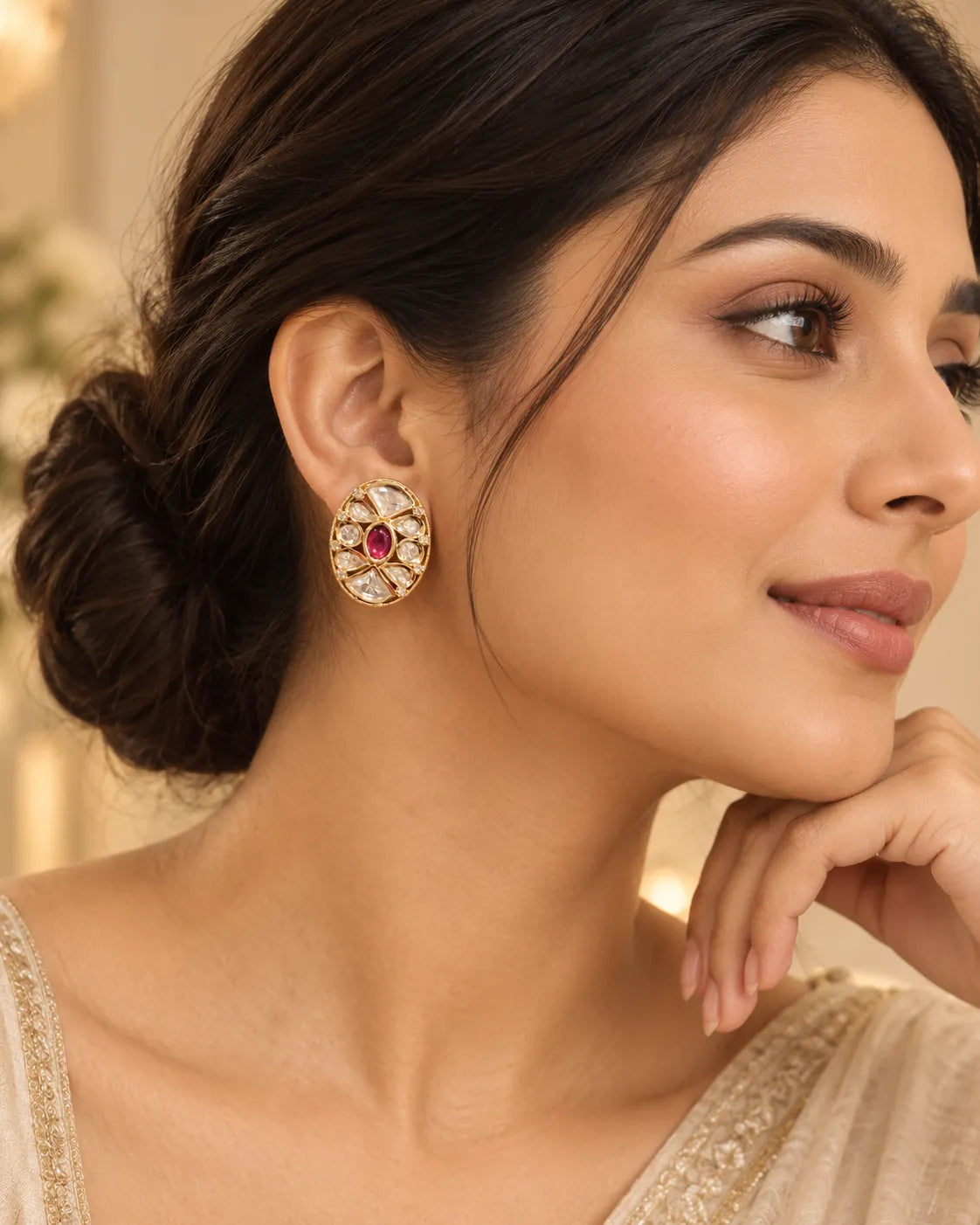 Noor Mahal Royal Ruby Studs