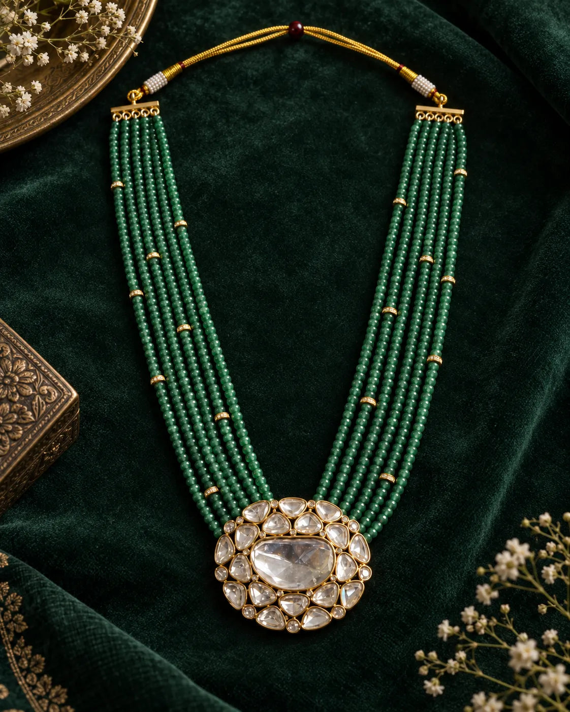 Cluster Crest Layered Stone Long Necklace