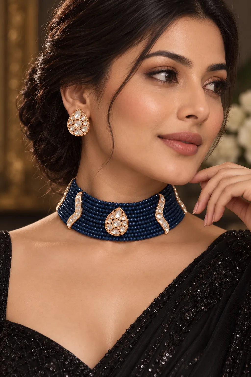 Midnight Tide Combo of 5 – Necklace, Studs, Nose Ring, Ring & Bangles