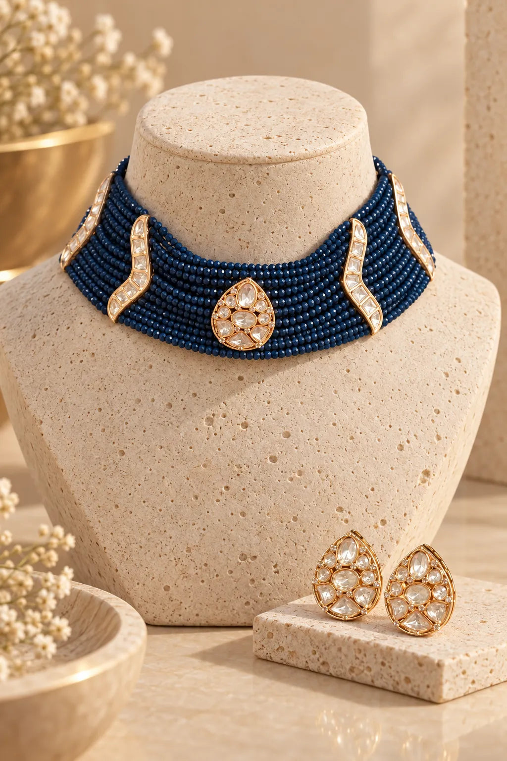 Midnight Tide Combo of 5 – Necklace, Studs, Nose Ring, Ring & Bangles