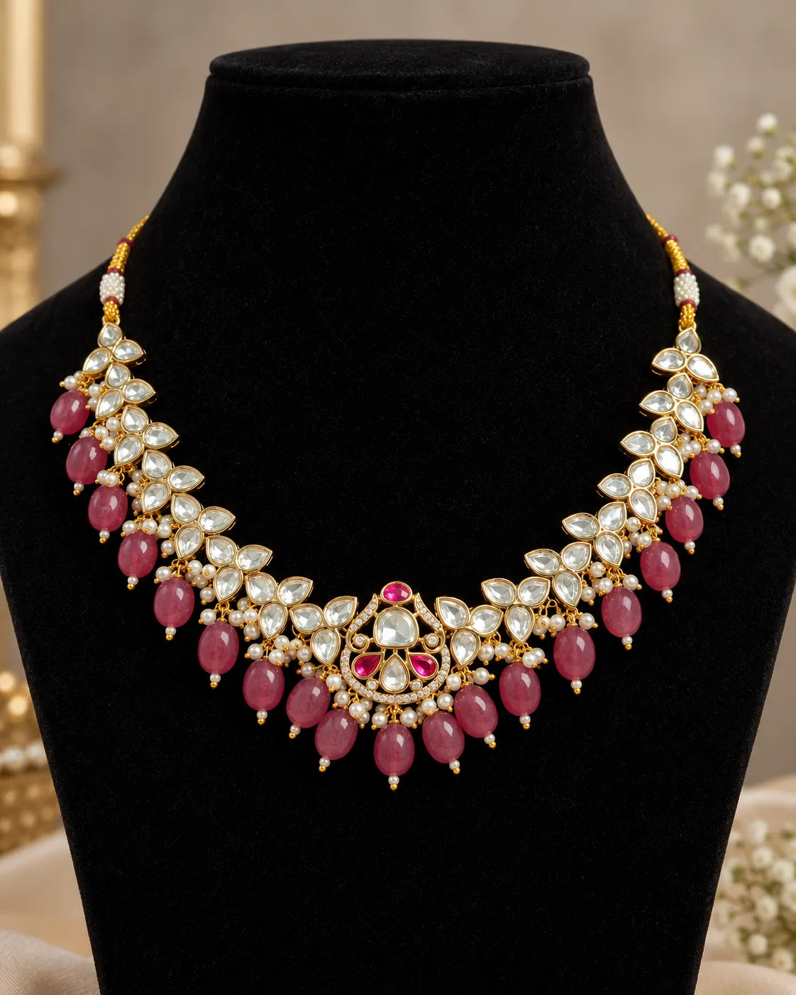 Gulnaar Ruby Bead Kundan Choker