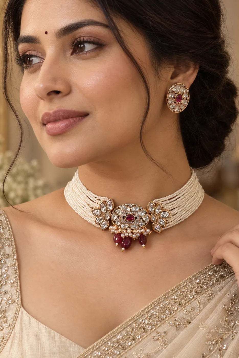 Noor Mahal Combo of 2 – Choker & Studs