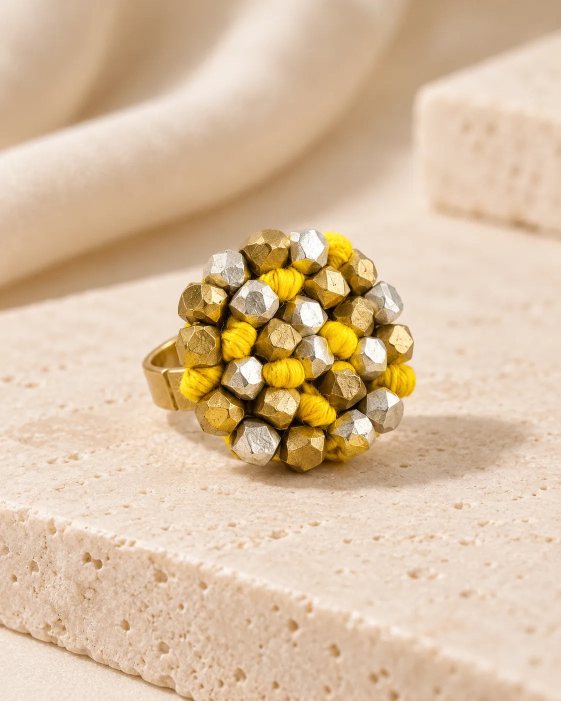 Sun Knot Dokra Statement Ring
