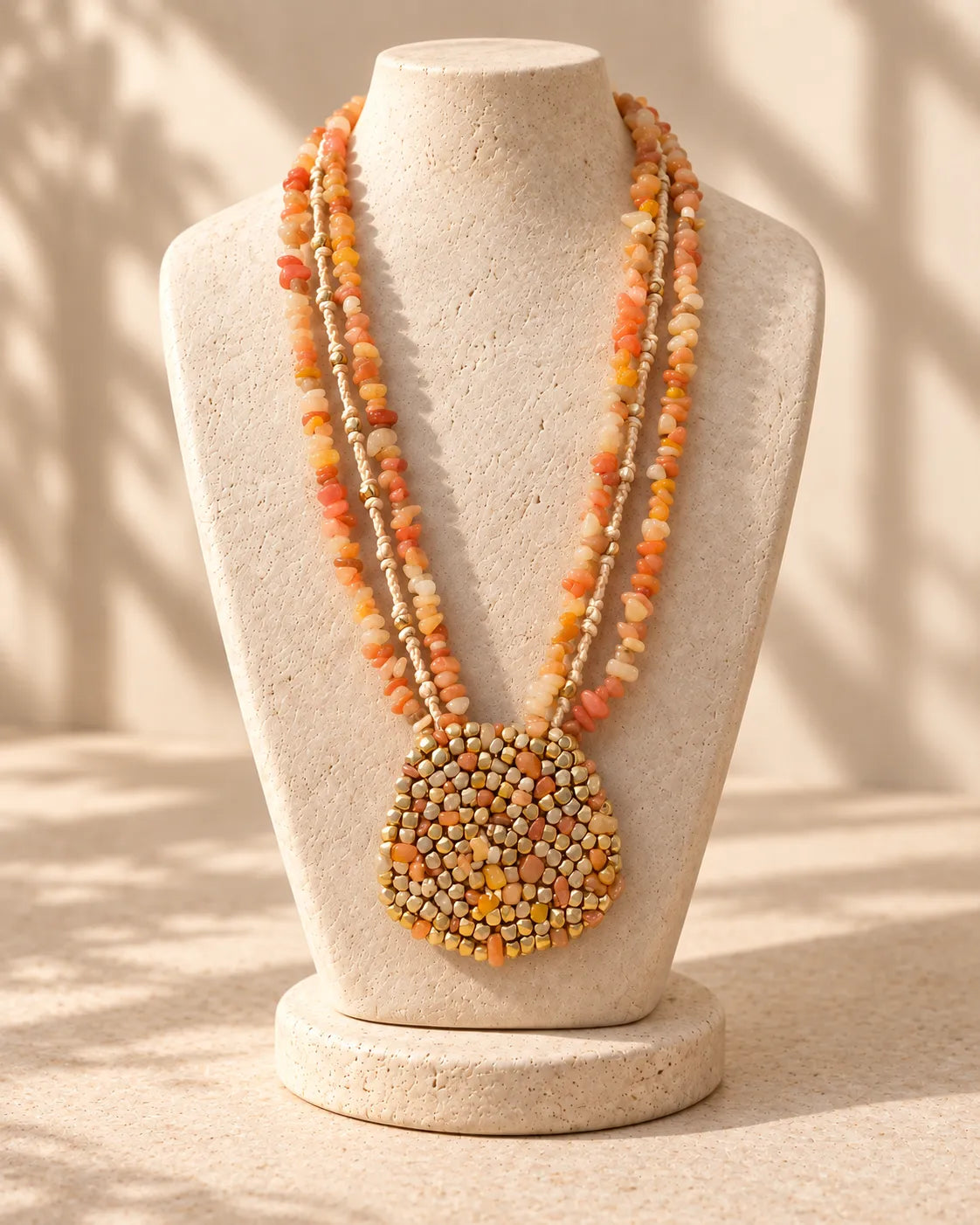 Cluster Mosaic Combo of 2 – Necklace & Kesari Bead Studs