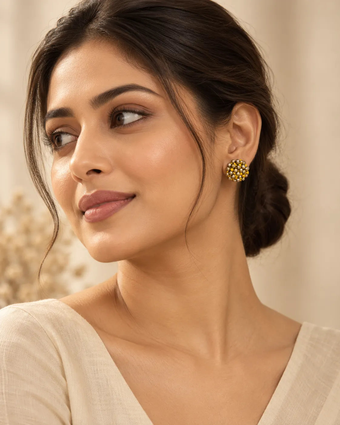 Sun Knot Small Dokra Studs
