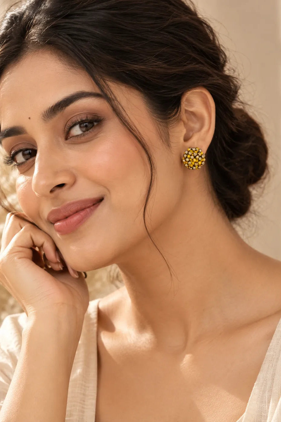 Sun Knot Small Dokra Studs