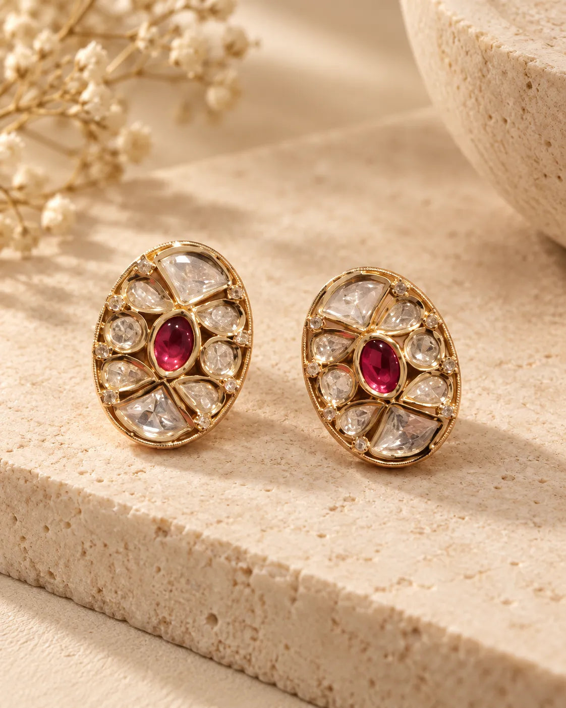 Noor Mahal Royal Ruby Studs