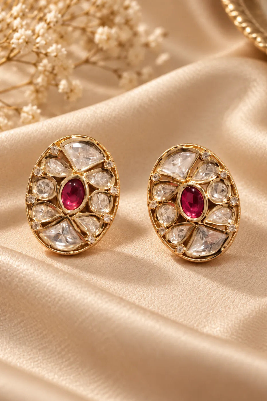Noor Mahal Royal Ruby Studs