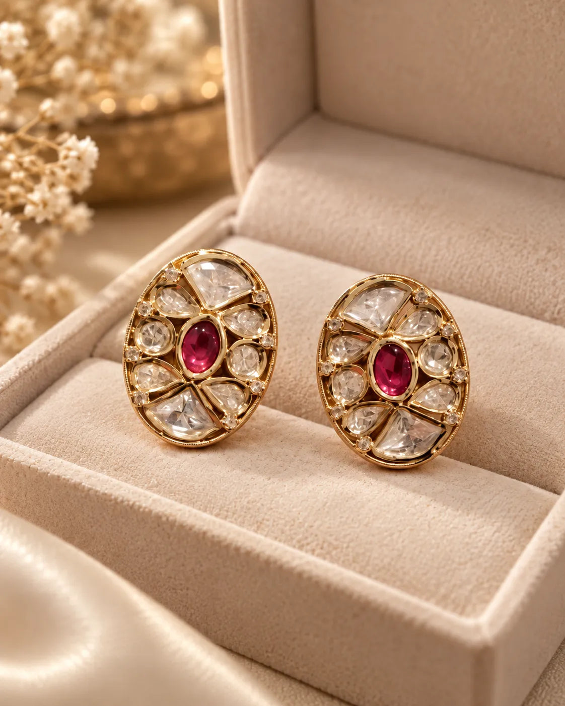 Noor Mahal Royal Ruby Studs