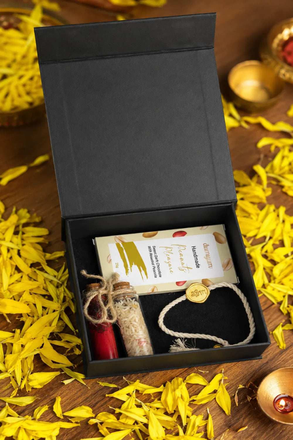 Dori, Dua & Mithaas- Rakhi Hamper of 4