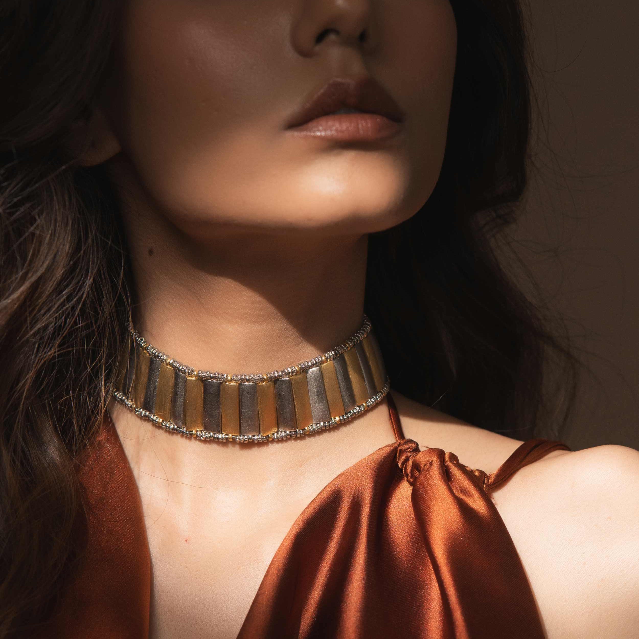 Sitara Choker- Combo of 3 Necklace, Earrings & Ring