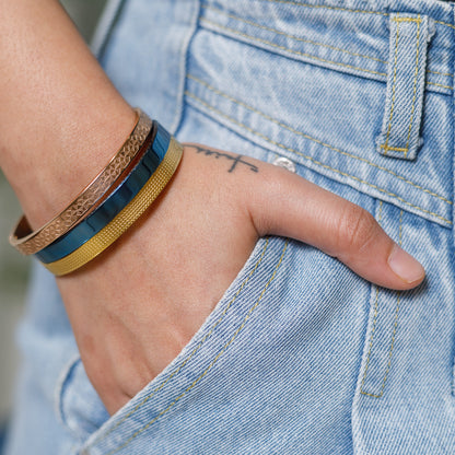 Blue Luster Stainless Steel Bracelet