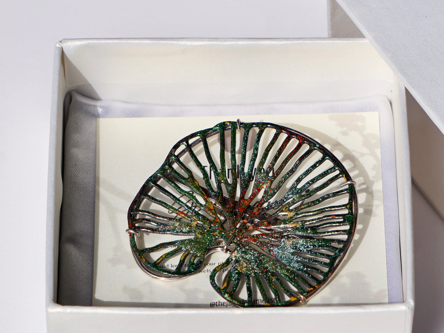 Lotus Leaf Enamel Brooch