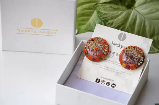 Autumn Garden Button Earrings