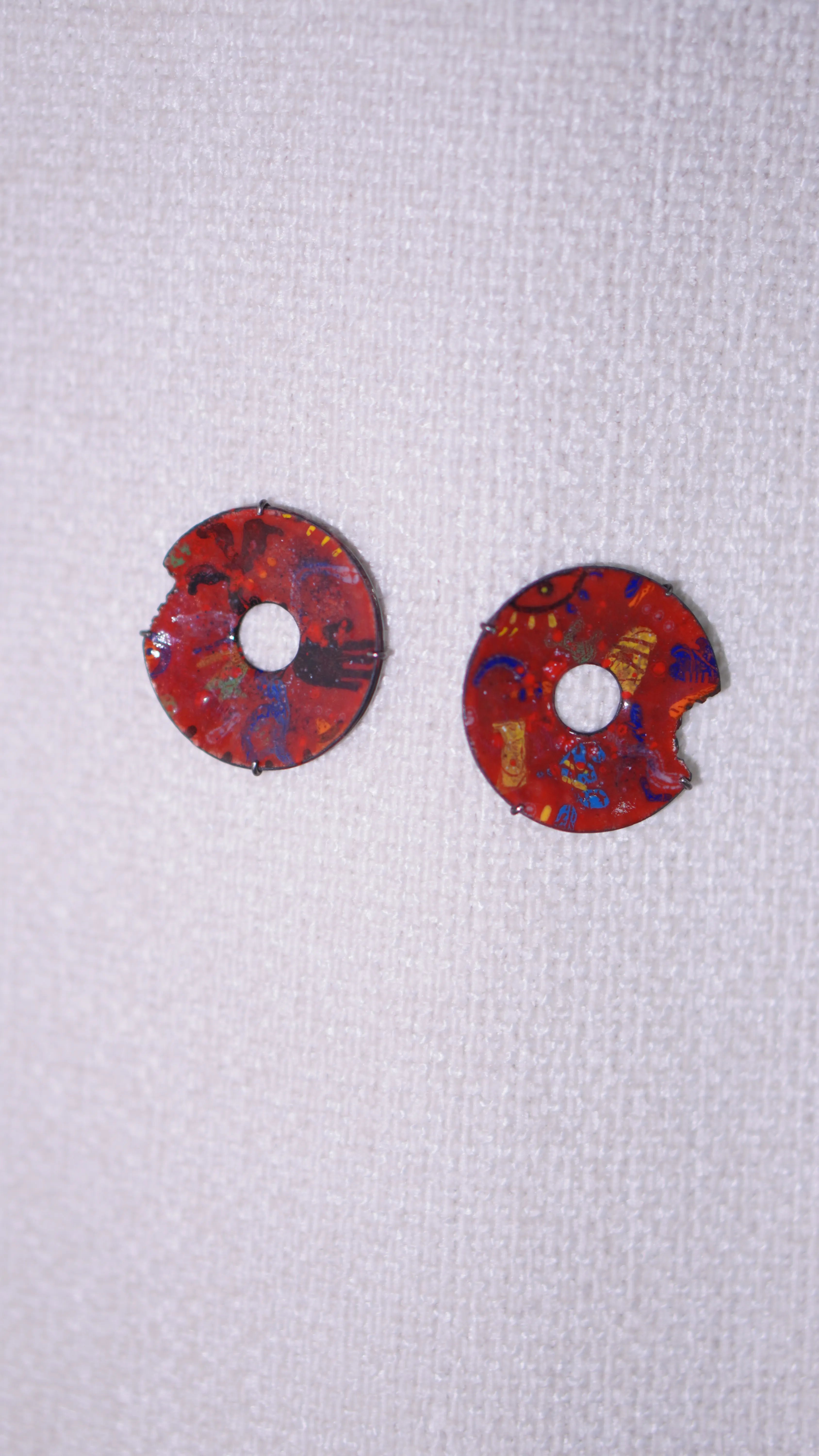 Donut side Chipped Earrings