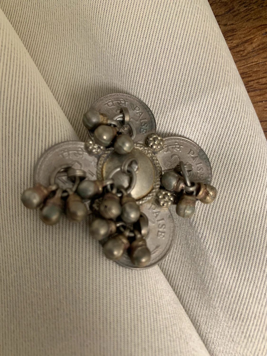 German Silver Char 25 Paise Coin Finger Ring – Handcrafted Vintage Adjustable Ring