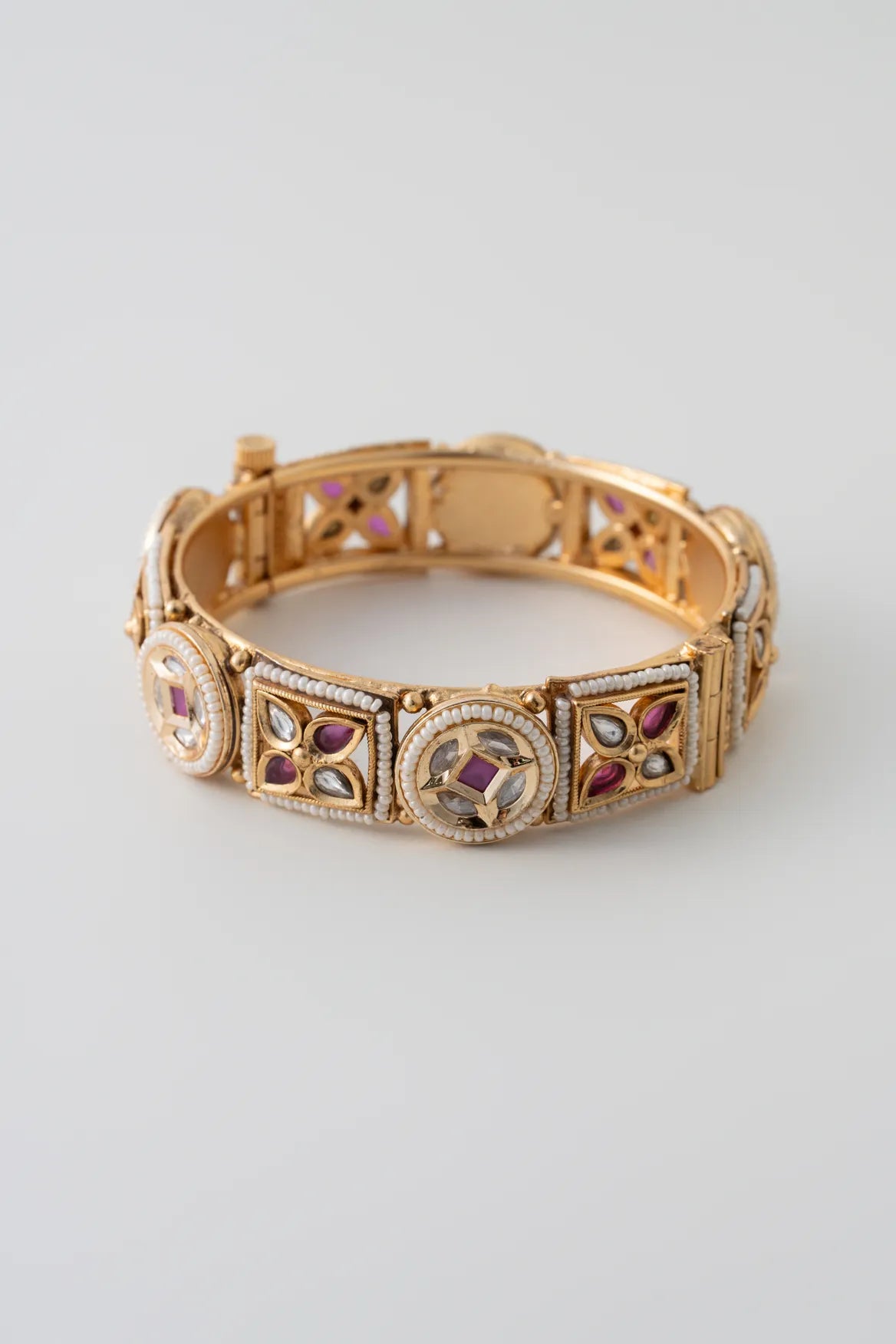 Kundan Heritage Polki-Gem Bangles – Traditional Handcrafted Pair