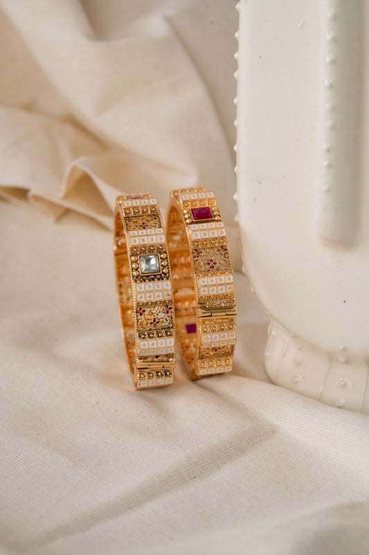 Glorious Adjustable Gold Bangles with Magnetic Clasps