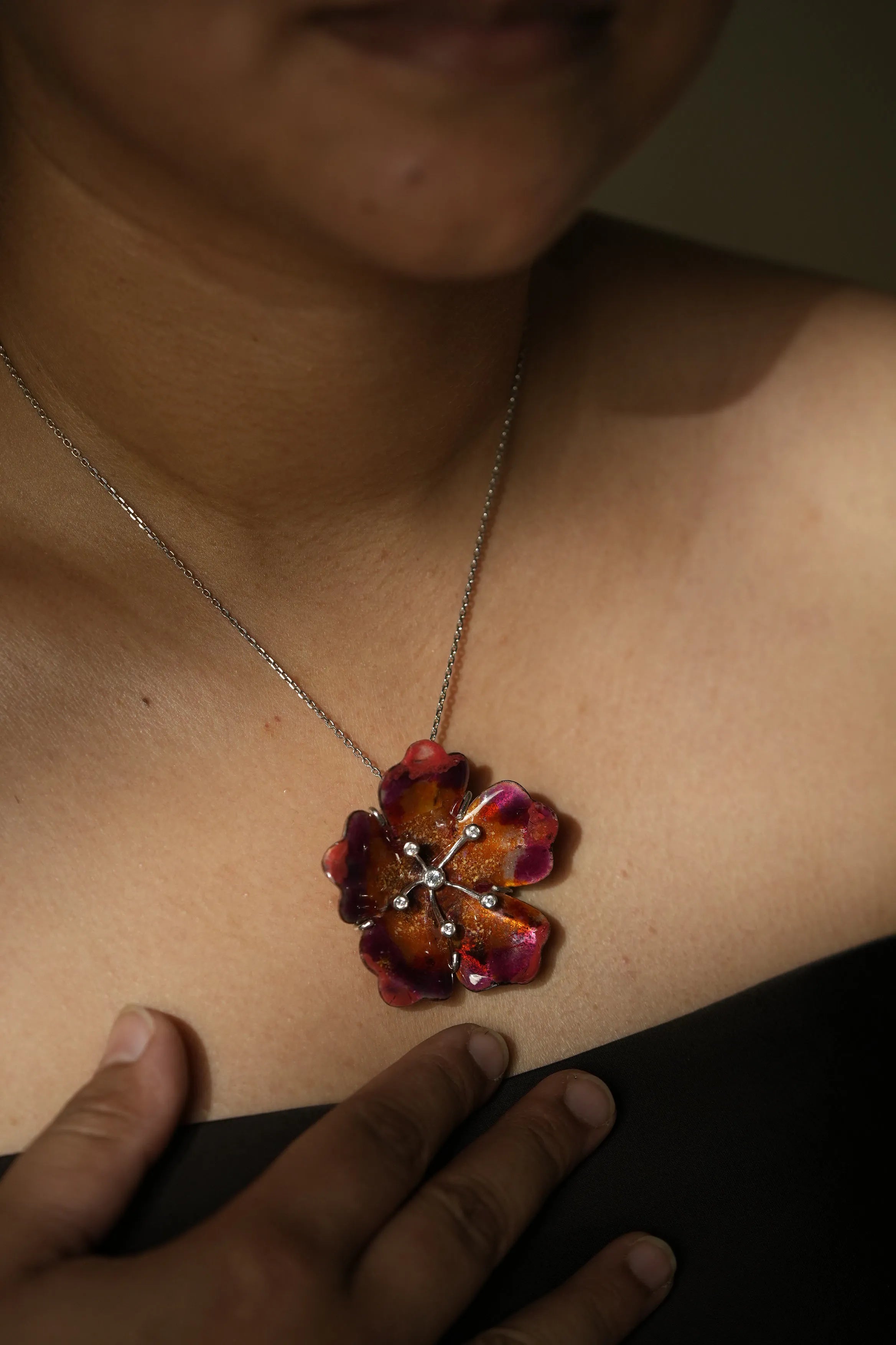 Rafflesia Lily Pendant with Chain
