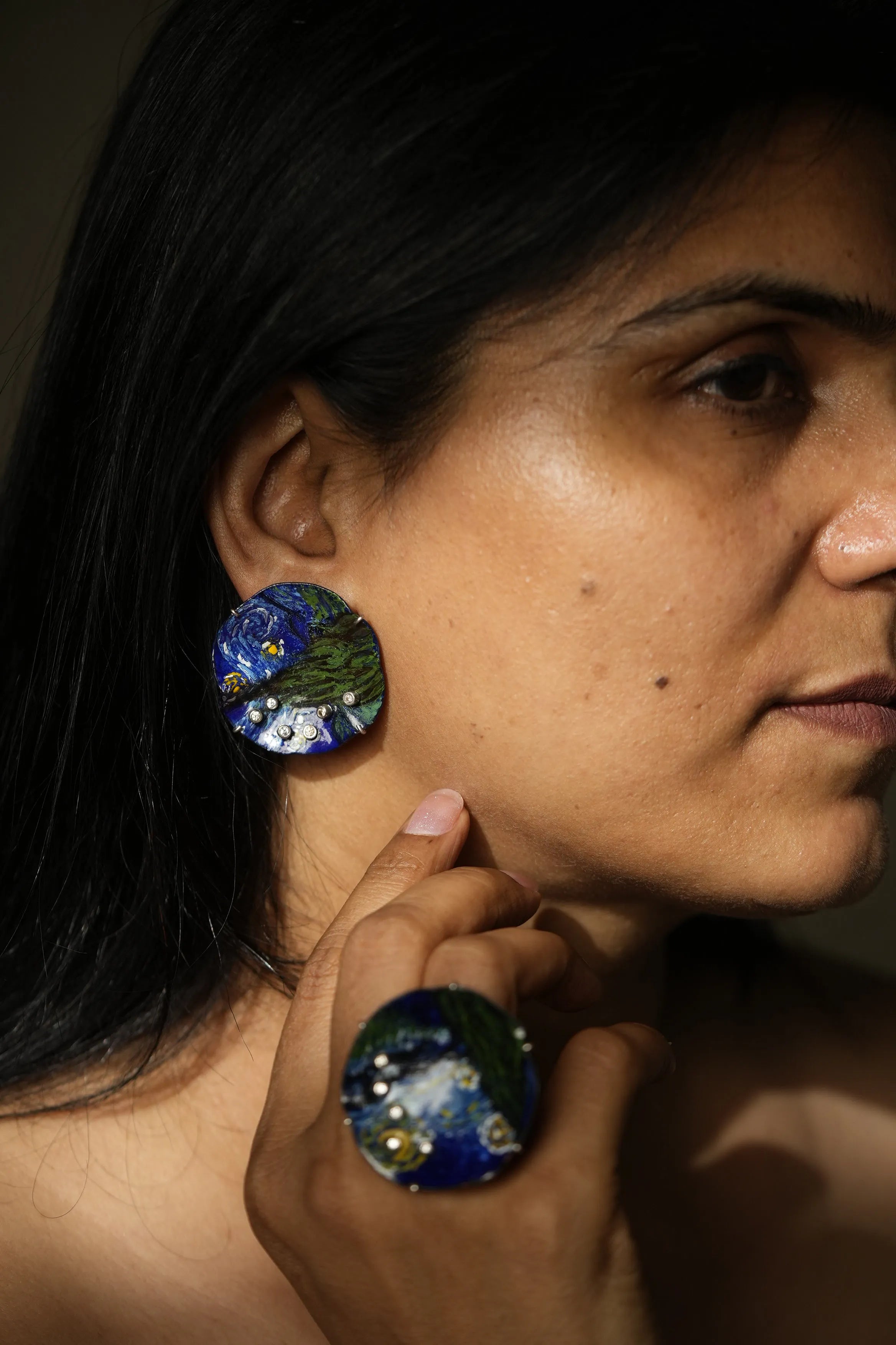 Forest Unique Earrings & Ring Set
