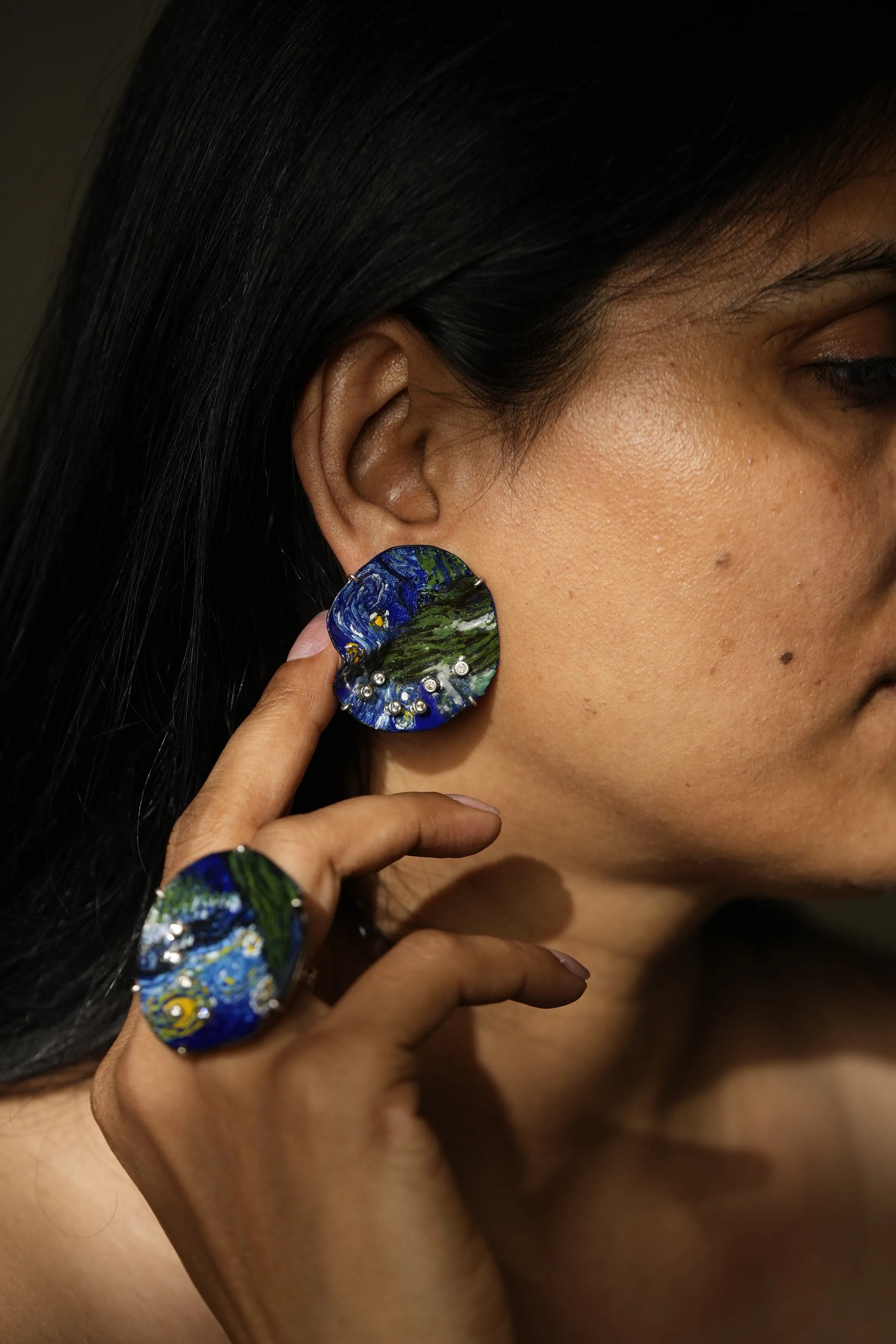 Forest Unique Earrings & Ring Set