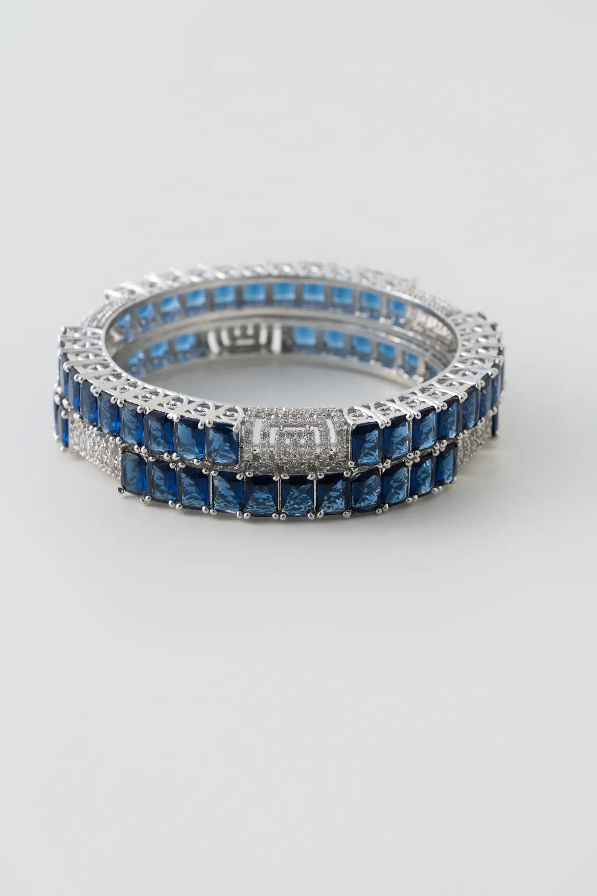 Blue CZ Statement Bangles
