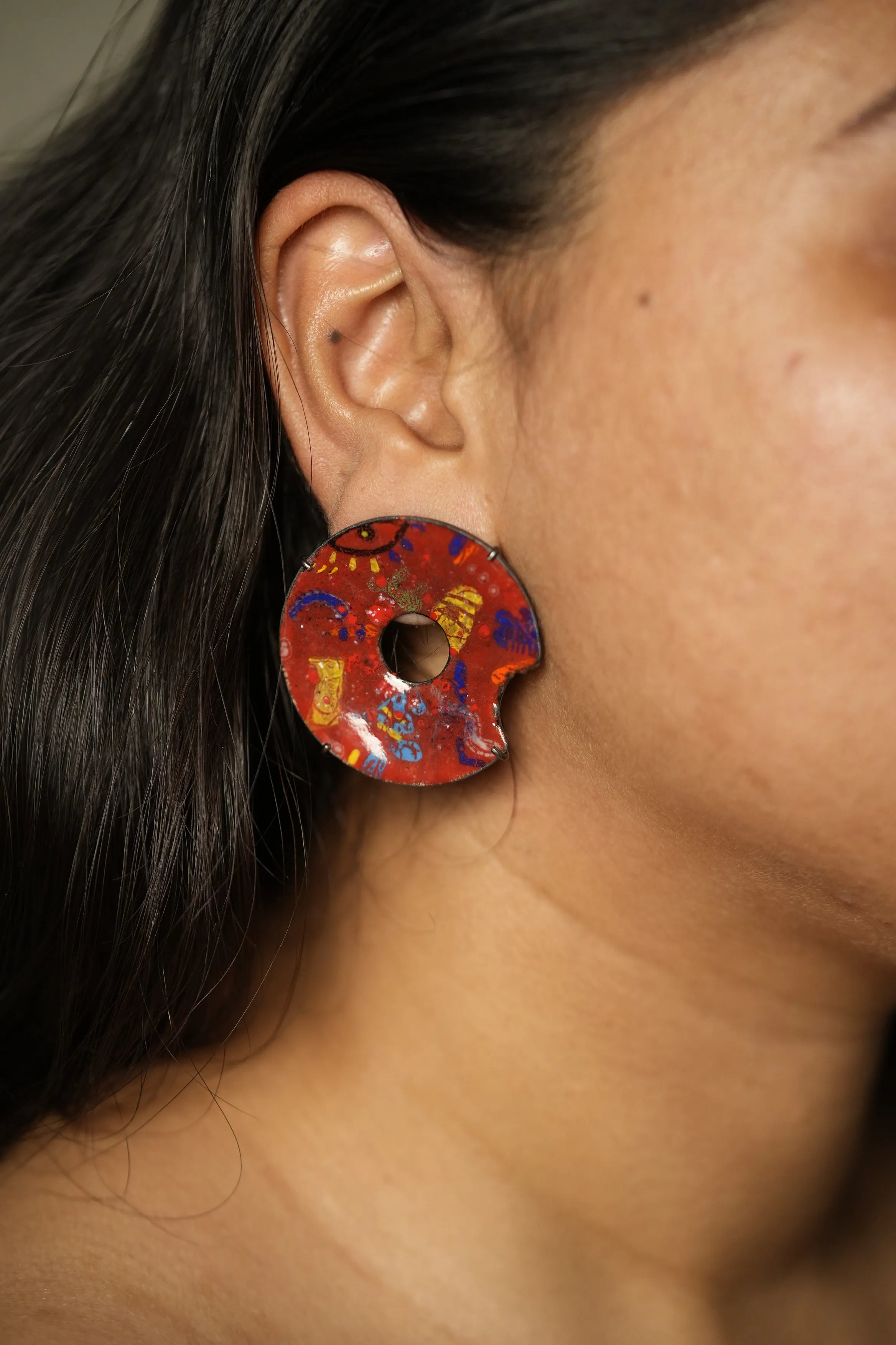 Donut side Chipped Earrings