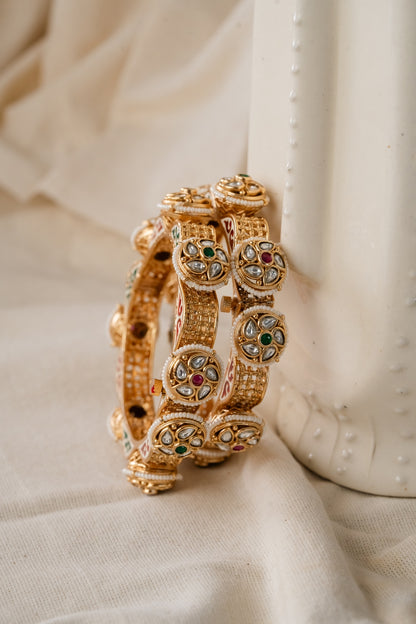 Kundan Earrings & Bangle: A Perfect Pair