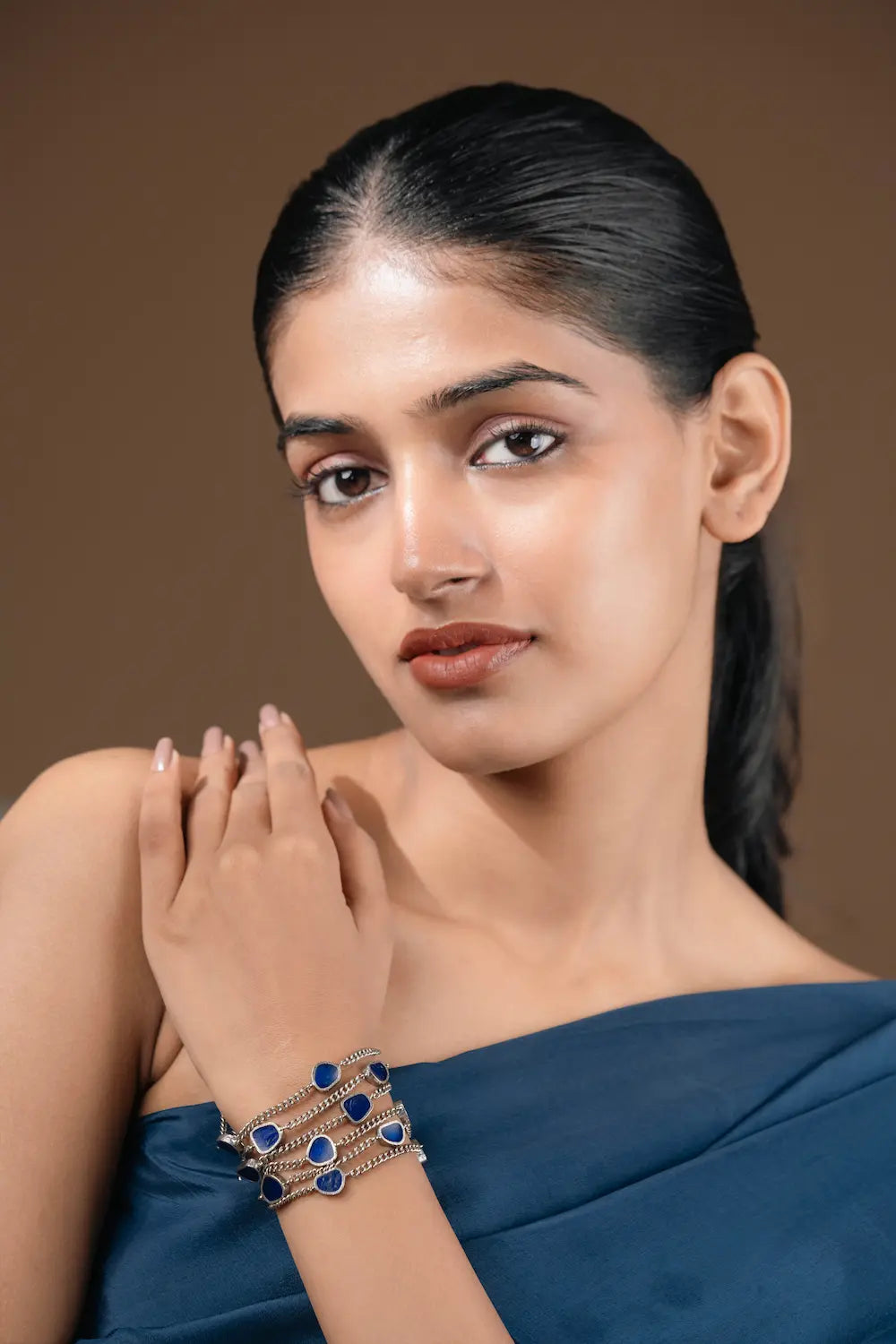 Leela Layered Combo of 4- Necklace, Bracelet, Earring & Ring